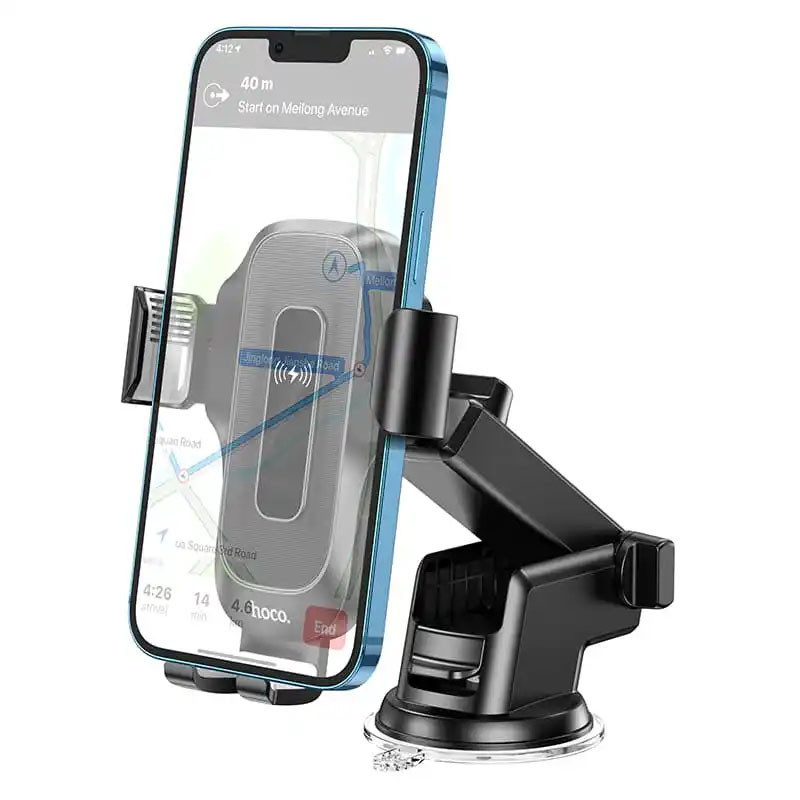 Автодержатель с БЗУ Hoco HW3 Wise 15W (center console) Херсон - зображення 4