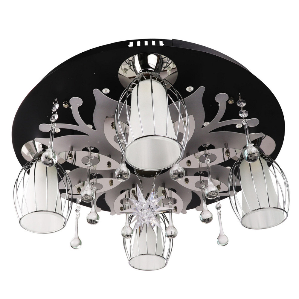 Люстра стельова Космос з кольоровим LED підсвічуванням та авто відключенням з пультом 5559/4+1 Чорни Київ - зображення 1