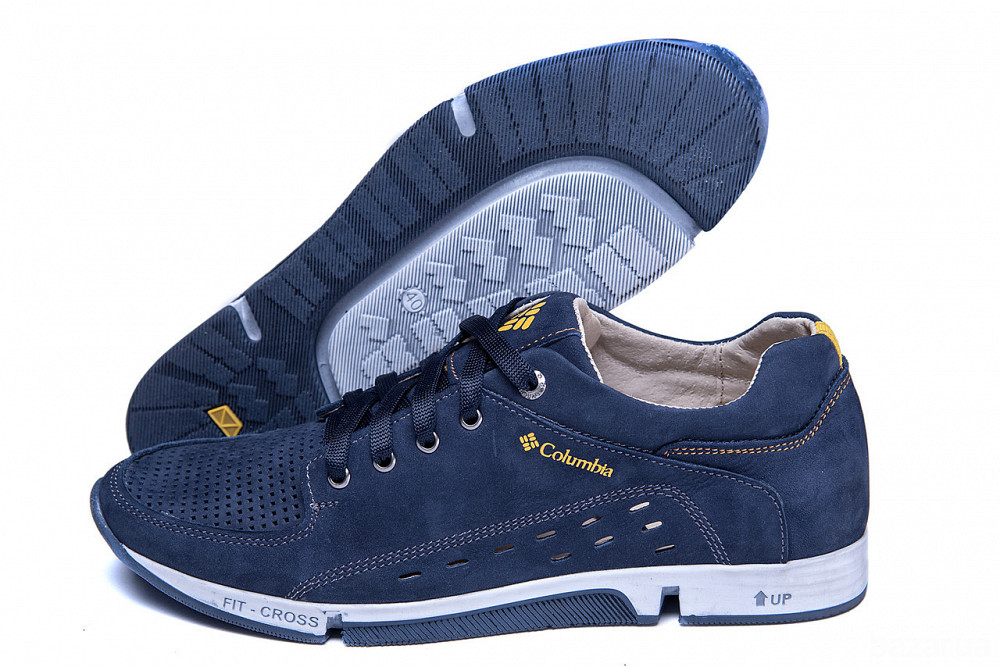 Мужские кожаные летние кроссовки, перфорация Colum Blue Киев - изображение 6