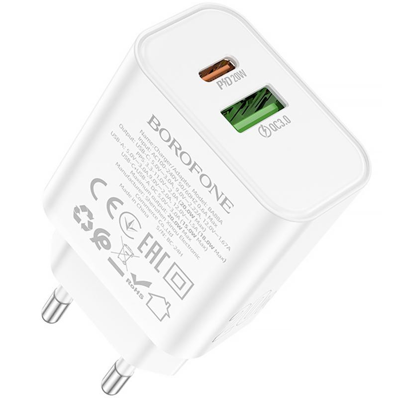 СЗУ Borofone BA88A Navy PD20W+QC3.0 (1USB-A/1C) Херсон - зображення 3