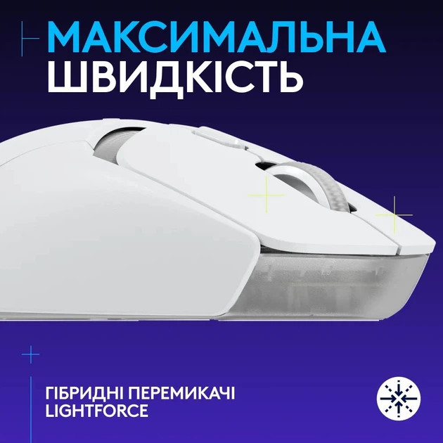 Мышь компьютерная безпроводная Logitech G309 LIGHTSPEED White L910-007207 белая Київ - зображення 2