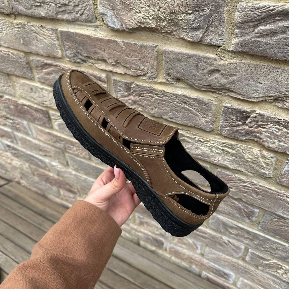 Мужские кожаные летние туфли Leon Olive Киев - изображение 5