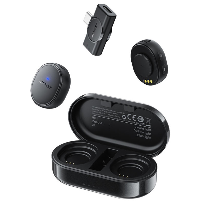 Петличный беспроводной микрофон Acefast R3 Type-C Херсон - зображення 2