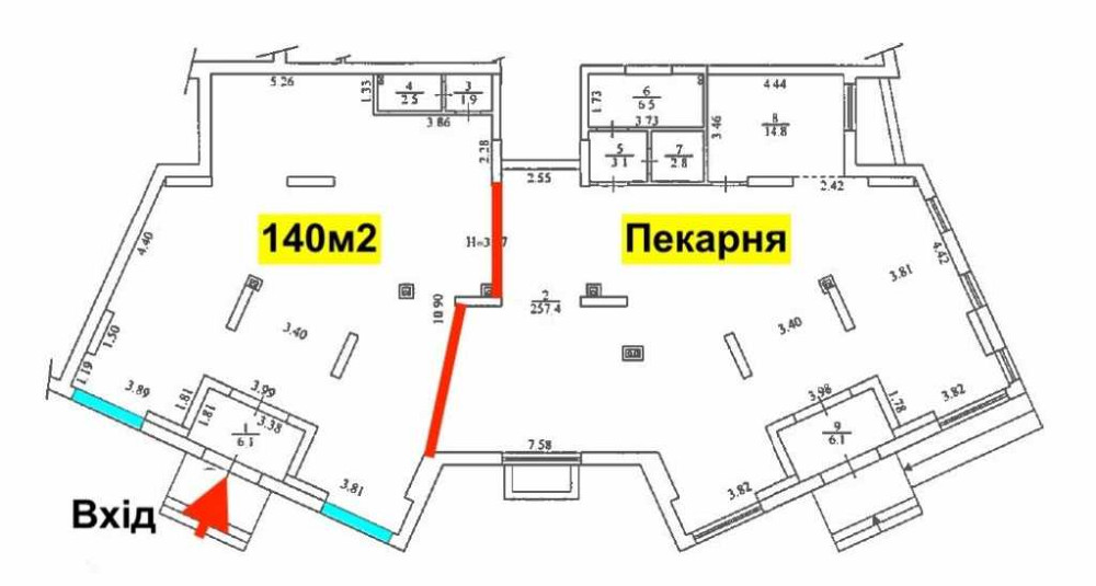 Оренда! Магазин/салон/ресторан 140м2 на набережній в ЖК Русан-ка гав. Київ - зображення 4