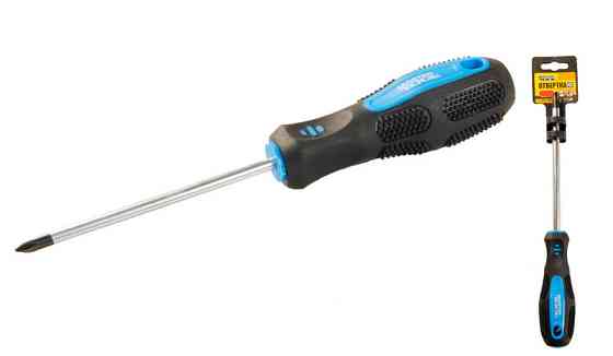 Отвёртка крестовая магнитная MASTERTOOL PH1х100 мм ручка с TPR покрытием 48-5110 Харків