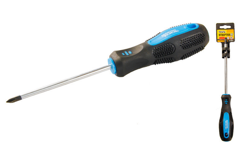 Отвёртка крестовая магнитная MASTERTOOL PH1х100 мм ручка с TPR покрытием 48-5110 Харків - зображення 1