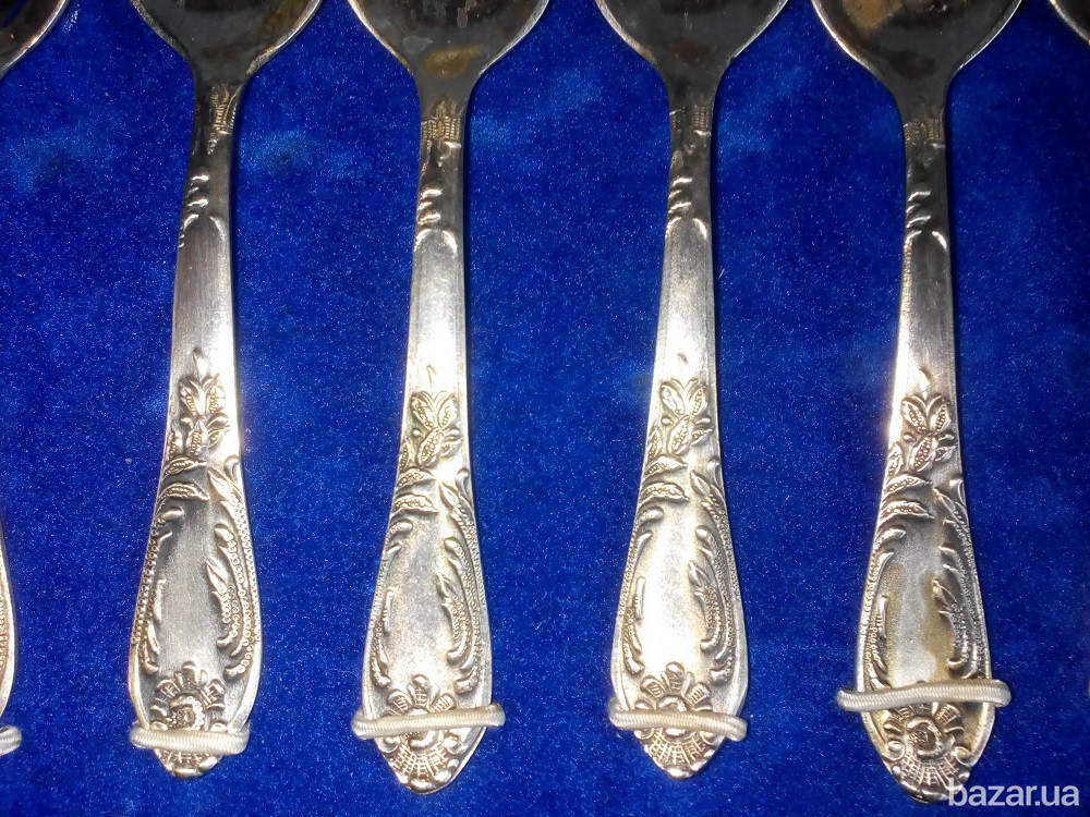 Комплект мельхиоровых ложек ЗиШ завода им. Шевченко МНЦ СССР. Киев - изображение 2