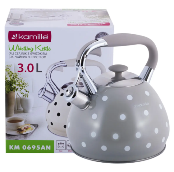 Чайник Kamille из нержавеющей стали со свистком 3 л (KM 0695AN) Одесса