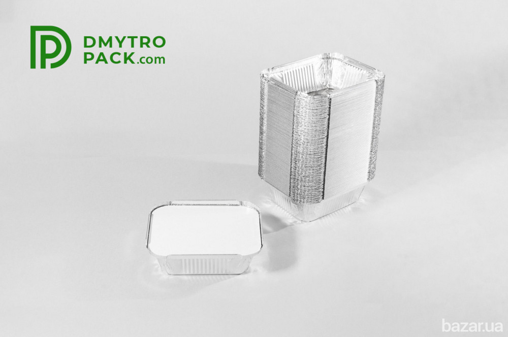 Пищевой контейнер 430 мл из алюминиевой фольги с крышкой 145*120*40 мм Херсон - изображение 5
