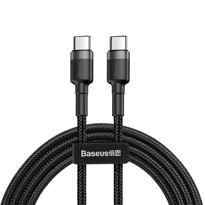 Дата кабель Baseus Cafule Type-C to Type-C Cable PD 2.0 60W (2m) (CATKLF-H) Херсон - зображення 1
