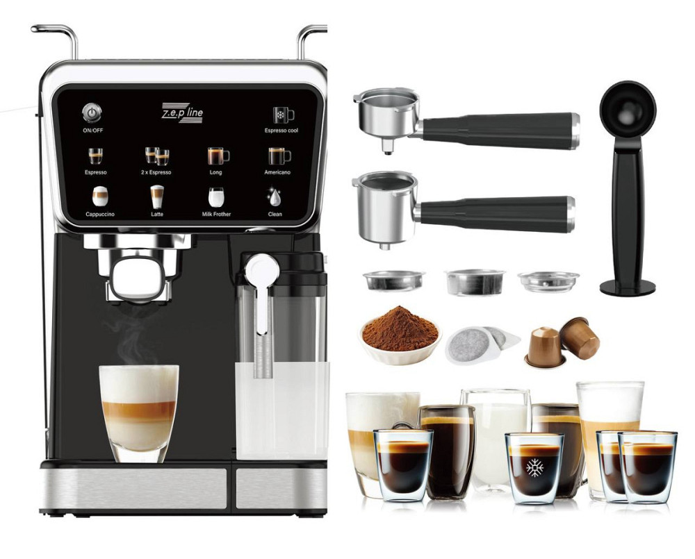 Кофемашина 3в1 с капучинатором Zepline ZP-6803-NEW 3000 Вт черная Киев - изображение 6