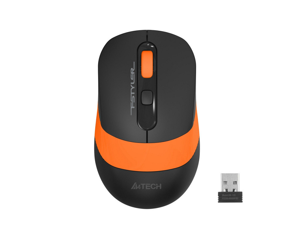 Мышь компьютерная безпроводная A4Tech Fstyler FG10S Black/Orange оранжевая Київ - зображення 1
