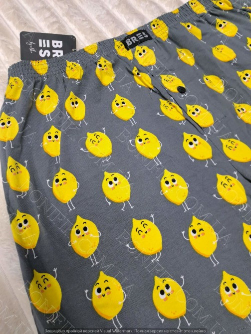 Мужские чёрные семейные трусы с рисунком "Funny Lemon" (арт. MBXK 307/01/125) Кривий Ріг - зображення 4