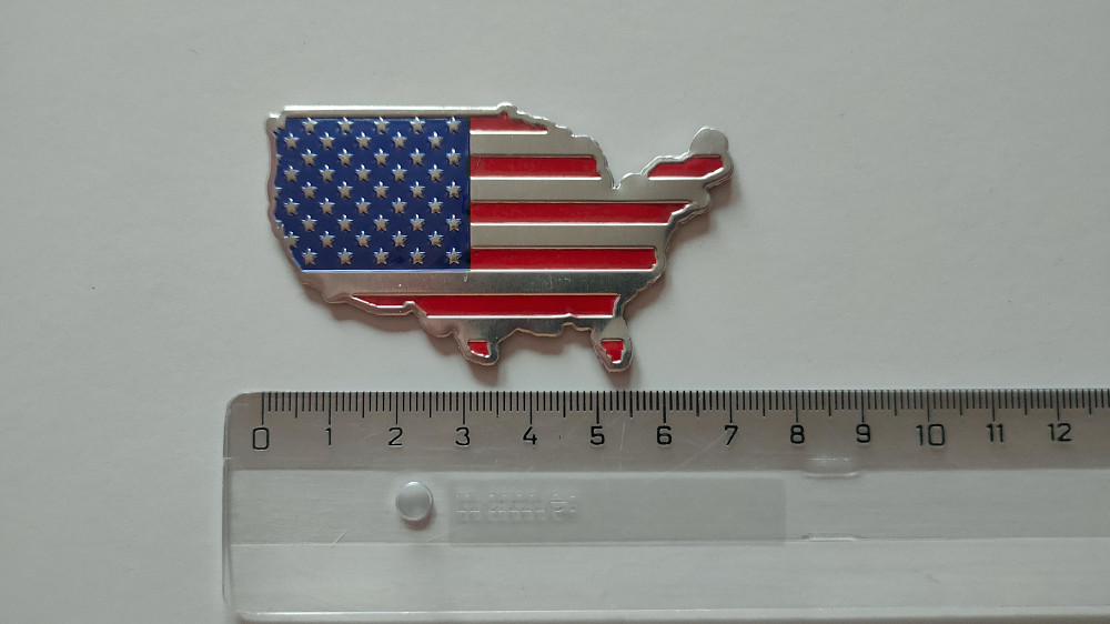 Наклейка № 4 на авто Флаг Америка алюминиевая Бориспіль - зображення 1