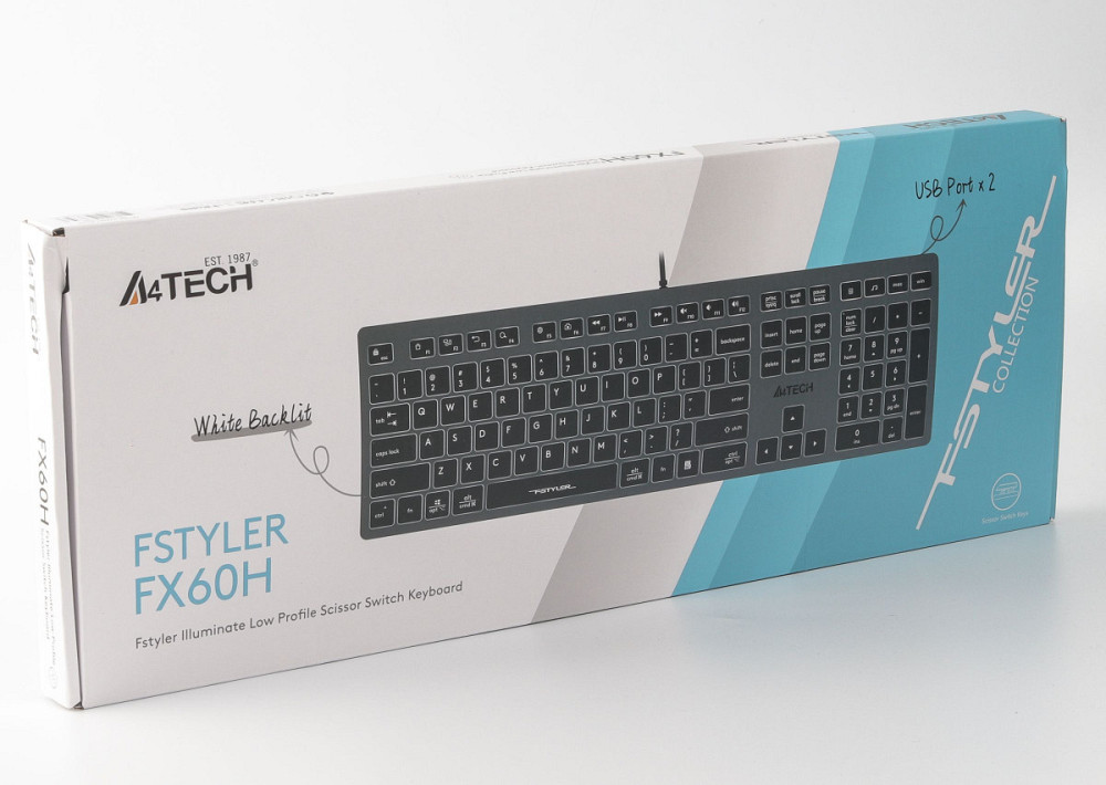 Клавиатура компьютерная проводная A4Tech FX60HUSB(Grey)Whitebacklit серая Київ - зображення 9