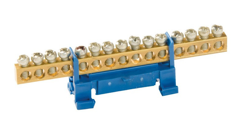 Шина нулевая ГОСПОДАР 15 отверстий DIN 94-0281 Харьков - изображение 1