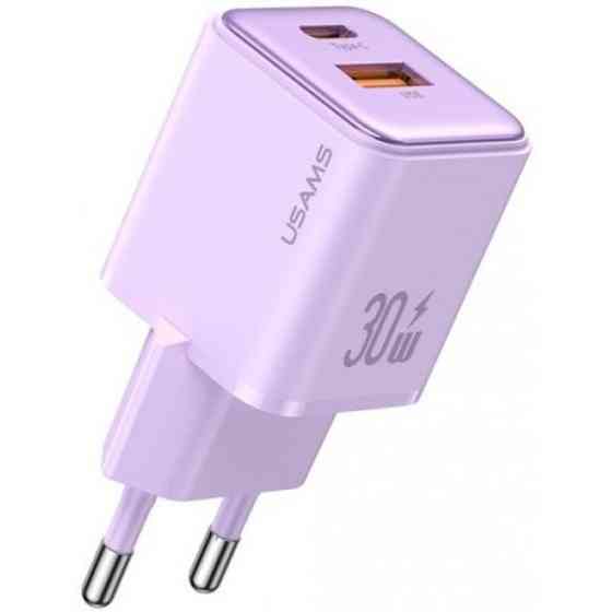 Мережевий зарядний пристрій Usams US-CC189 double USB-A/USB-C QC&PD3.0 30W 3A Purple (Код товару:368 Харків
