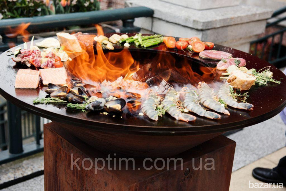 Гриль-мангал барбекю с открытой тумбой HOLLA GRILL Open Rust Харків - зображення 4