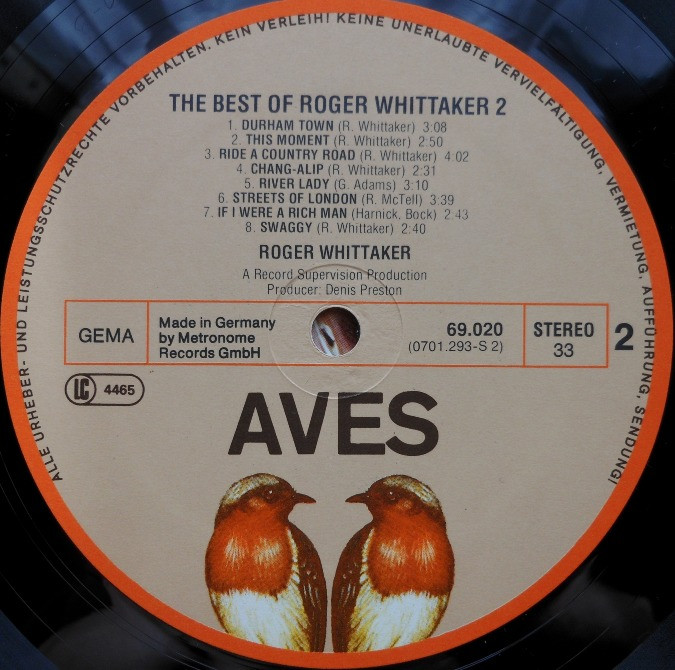Виниловая пластинка The Best Of Roger Whittaker 2 Вінниця - зображення 4