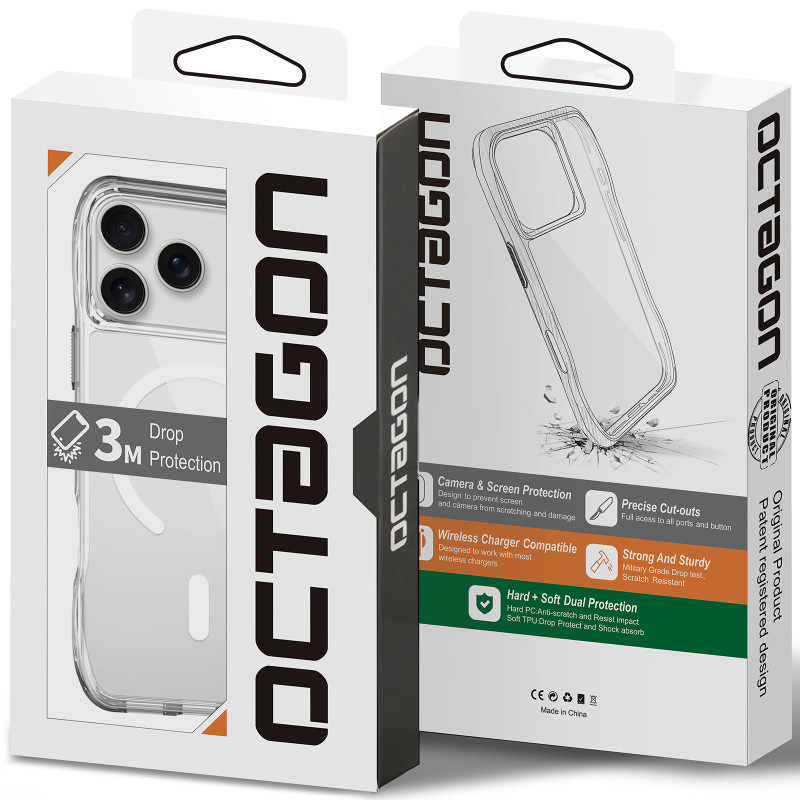 Чехол TPU Space Octagon with Magnetic Fit для Apple iPhone 17 Pro / 18 Pro (6.3") Херсон - изображение 5