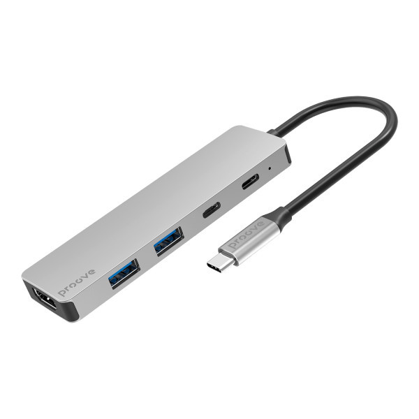USB HUB Proove Iron Link 5 in 1 (2*Type-C + 2*USB3.0 + HDMI) Silver (HBIL00222024) (Код товару:39817 Харьков - изображение 1