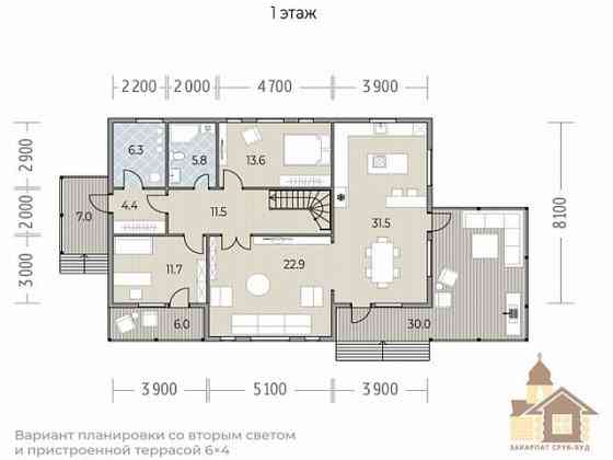 Дерев’яний будинок під ключ із оціліндрованого брусу Одеса