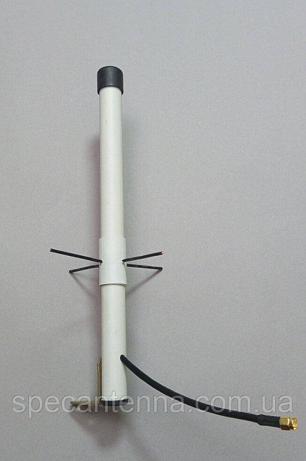 Антенна 1150-1250 МГц 6 дБ 50 Вт круговая DN111206W, SMA-male разъем, светло-серая Дніпро - зображення 1