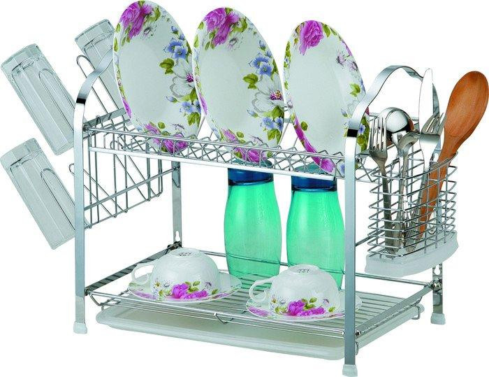 Двоярусна сушарка для посуду 44х25,3х36 см Empire M-9786 Київ - зображення 1