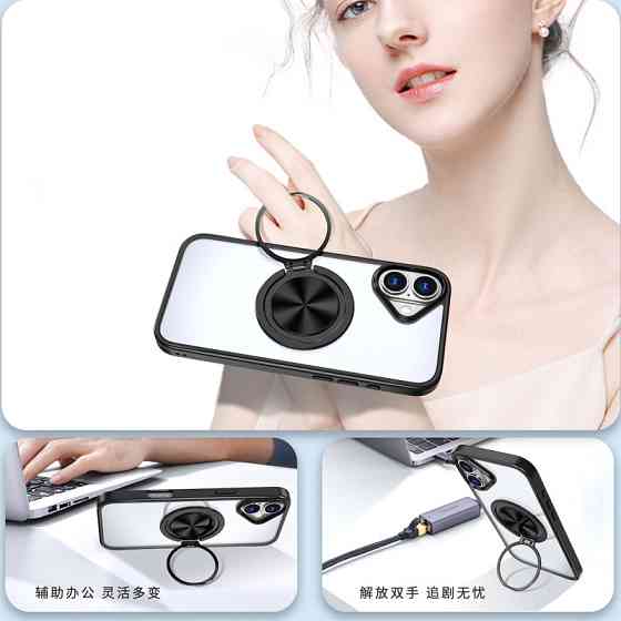 TPU+PC чехол Metal Ring with MagSafe для Apple iPhone 16 (6.1") Херсон