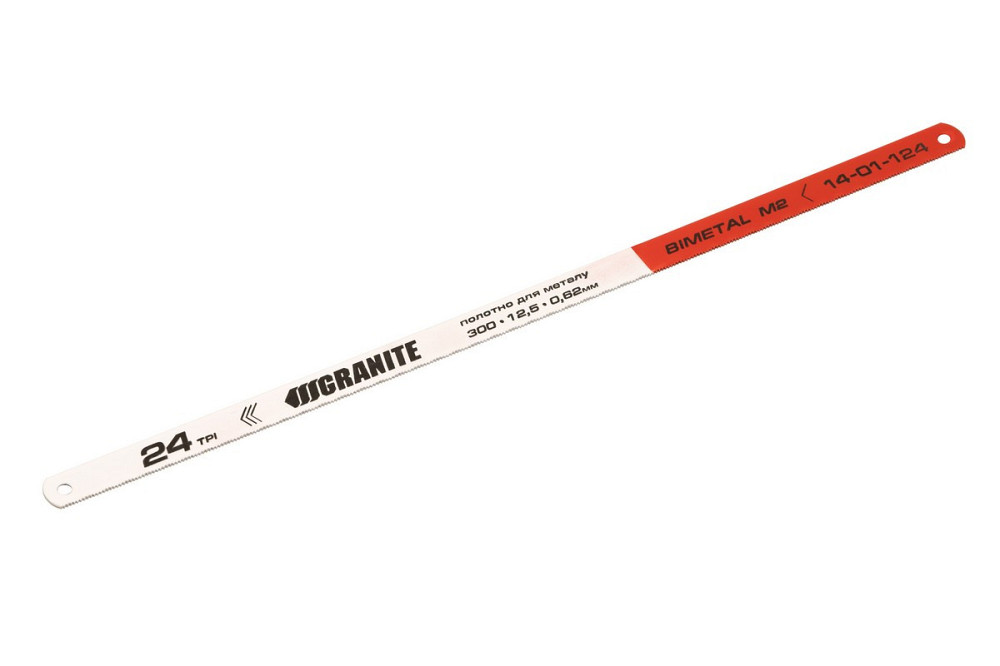 Полотно для металла GRANITE Bimetal одностороннее М2 300х12.5х0.62 мм/24х1" 6 шт 14-01-124 Харків - зображення 1