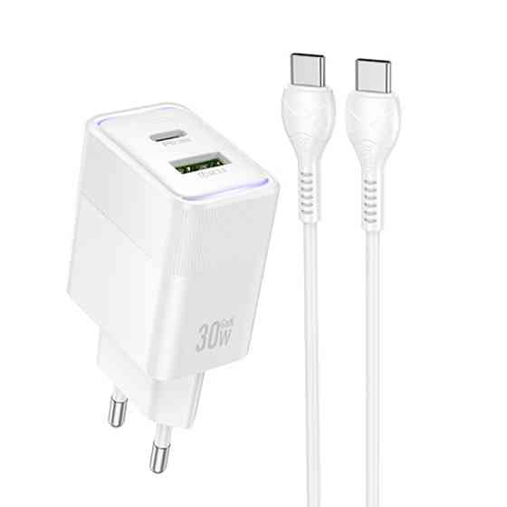 СЗУ Hoco CS112A Lounge PD30W+QC3.0 (1USB-A/1C) + кабель Type-C to Type-C Херсон