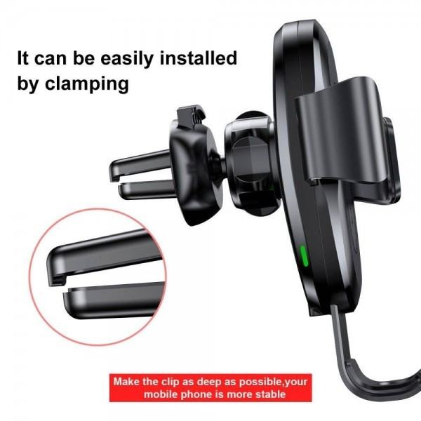 Автомобільний тримач Baseus Wireless Charger Gravity Car Mount Black (WXYL-01) (Код товару:9273) Харків - зображення 10