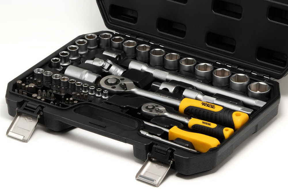 Набор инструментов MASTERTOOL ¼"&½" 72 шт 4-13 мм 10-27 мм CrV кейс с металлическими замками 78-5072 Харків - зображення 3