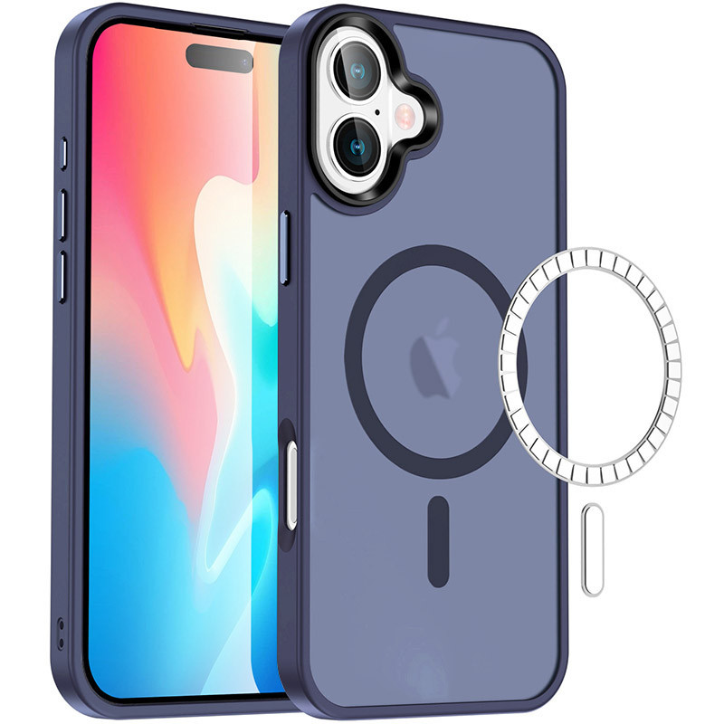 TPU+PC чехол Metal Buttons with MagSafe Colorful для Apple iPhone 16 (6.1") Херсон - зображення 3