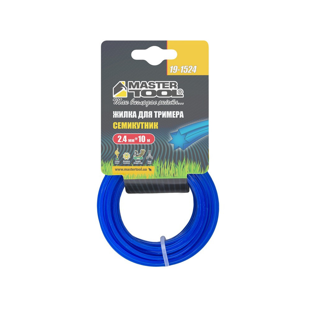 Леска для триммера MASTERTOOL СЕМИУГОЛЬНИК 2,40 мм 10 м 19-1524 Харьков - изображение 2