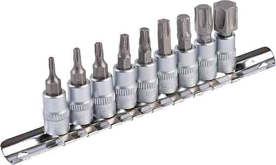 Набор головок торцевых с отверточными насадками TORX MASTERTOOL ¼" T10-T60 CrV 9 шт 78-1400 Харків