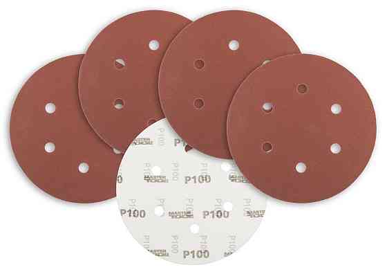 Круг шлифовальный на липучке MASTERTOOL 225 мм/6 отв P100 набор 5 шт 08-2010-H Харків