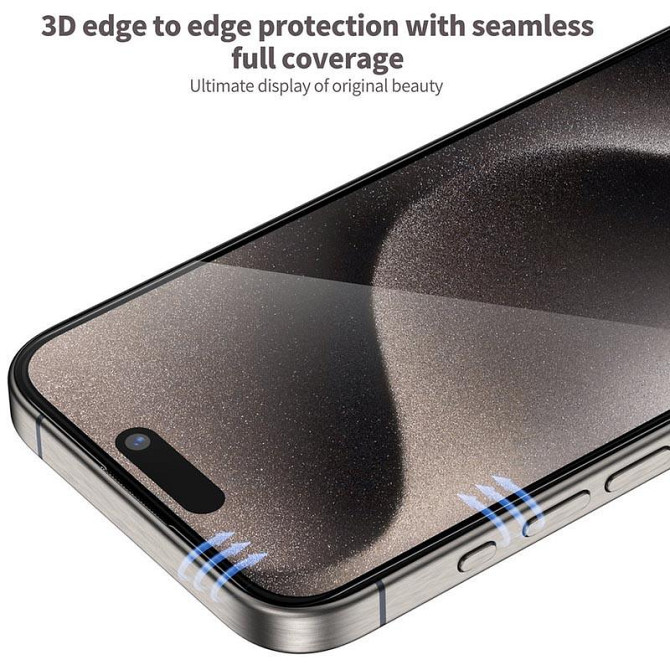 Защитное 3D стекло Blueo Hot Bending для Apple iPhone 16 Pro (6.3") (+ аппликатор) Херсон - изображение 10