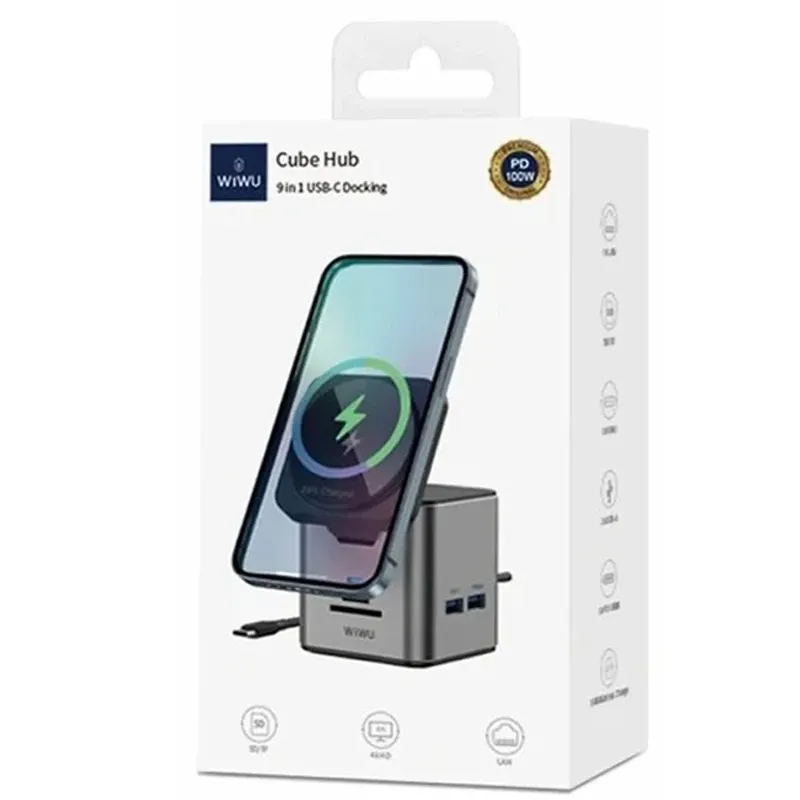 Уценка БЗУ + HUB WIWU Wi-W025 Cube 9in1 USB-C Херсон - зображення 8