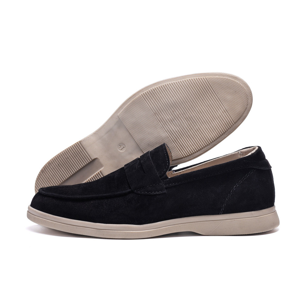 Мужские кожаные лоферы Black Київ - зображення 1