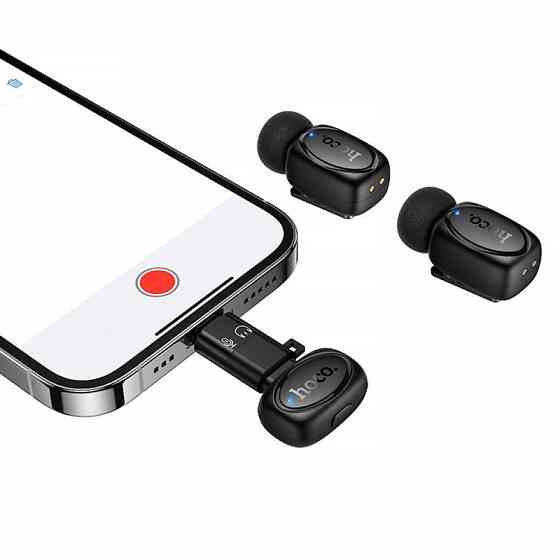Петличный беспроводной микрофон Hoco L19 Graceful dual-mic 2in1 (Lightning/Type-C) Херсон