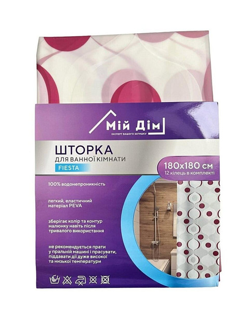 Шторка для ванной комнаты "Fiesta", 180*180cм ТМ "МД" 10110 Киев - изображение 2