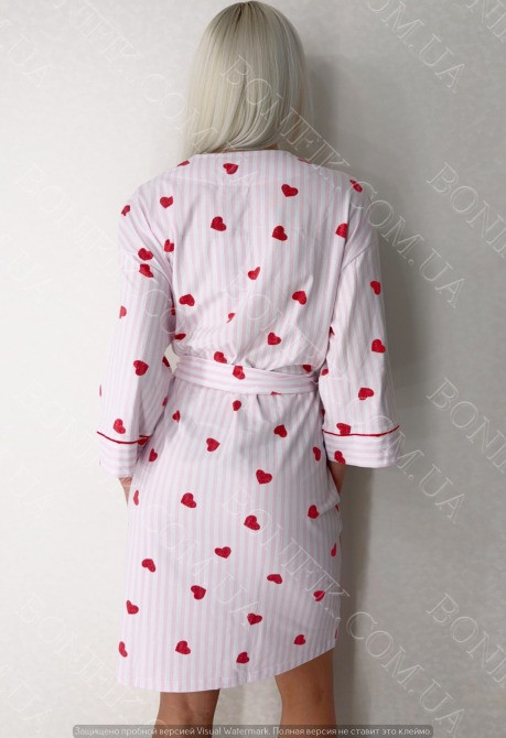 Женский халат на поясе с рисунком "Loveu" (арт. LGK 208/25/01) Кривий Ріг - зображення 4