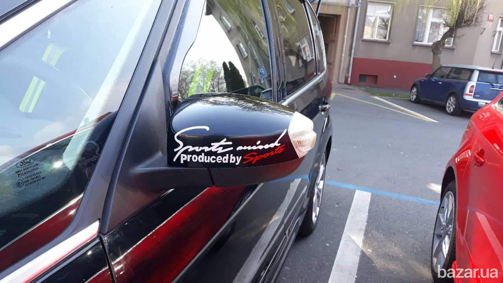 Наклейка на авто Sport mind produced by sports Белая с красным. Черная Маленькая Борисполь - изображение 4