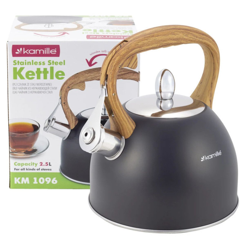 Чайник Kamille из нержавеющей стали со свистком 2,5 л KM 1096 Одесса - изображение 1