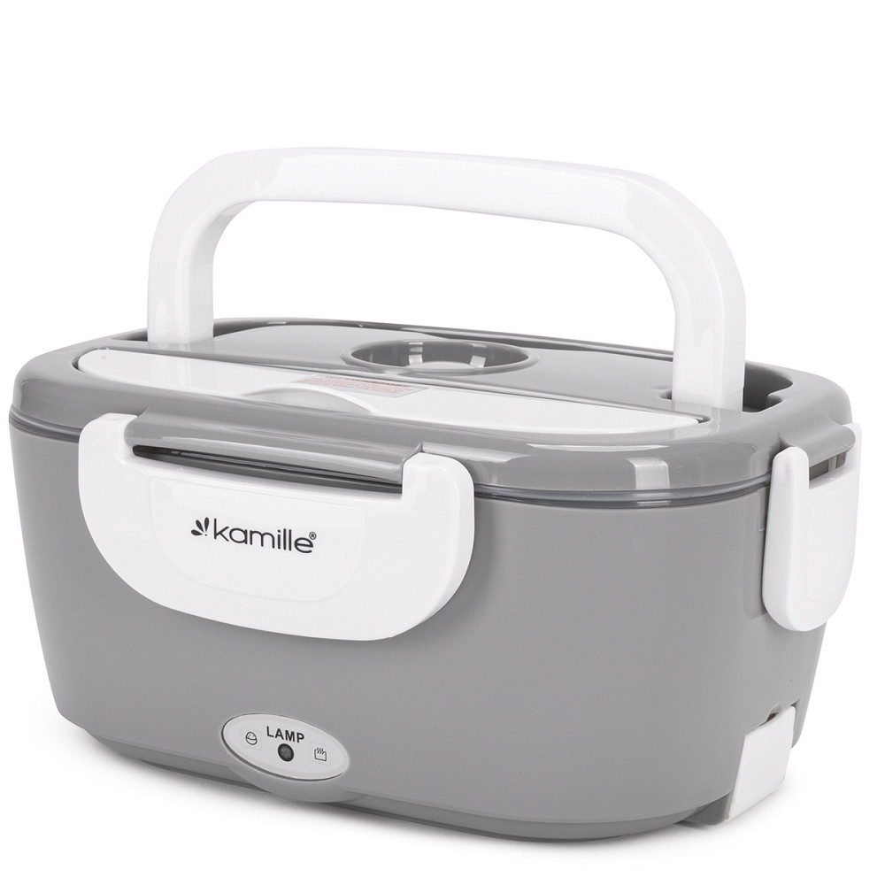 Ланч-бокс электрический с подогревом Кamille от 220В 1л серый Одесса - изображение 4