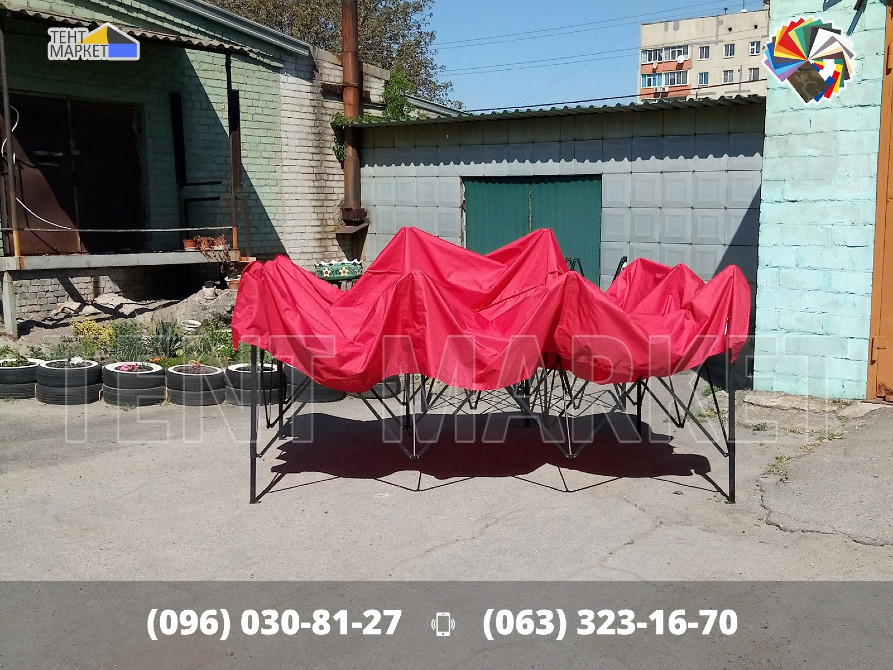 Шатер розсувний 4,5х3 Heavy Line Premium Червоний. Шатри палатки виготовлення тенти чохли штори поши Запоріжжя - зображення 8