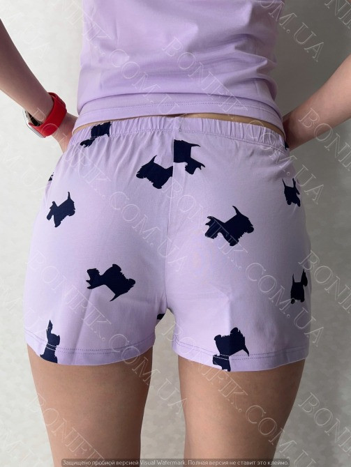 Женский комплект (футболка+шорты) "Lavender Puppies" (12062) (арт. 1759) Кривий Ріг - зображення 4