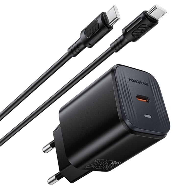 СЗУ Borofone BAS84A Star PD25W (1USB-C) + кабель Type-C to Type-C Херсон - зображення 4