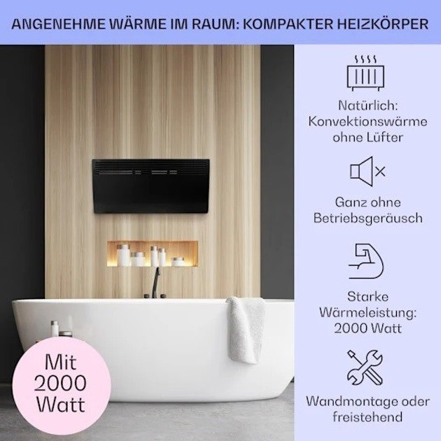 Конвекторний обігрівач Klarstein Hot Spot Slimcurve 2000/1000W з таймером Косов - изображение 6